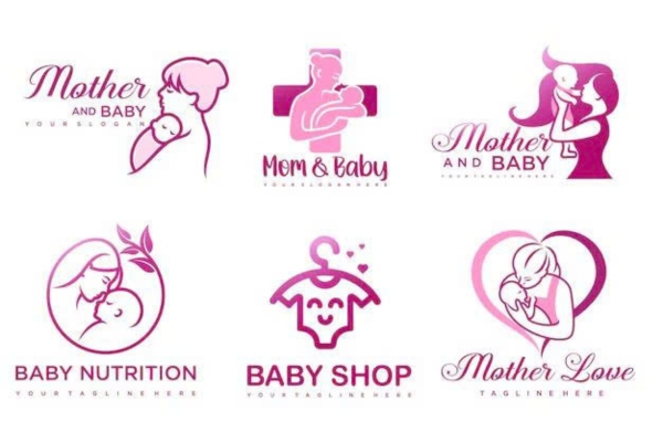 Mẫu logo mẹ và bé đẹp mắt