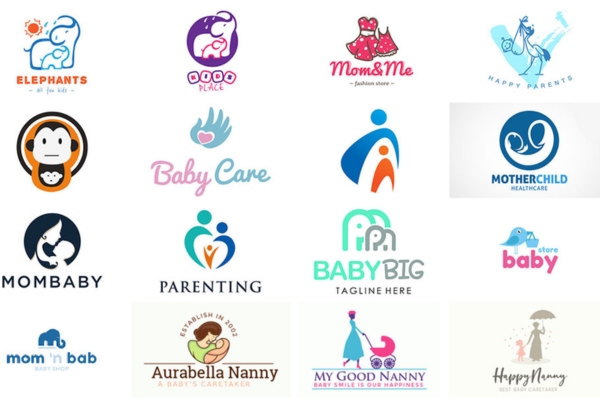 Mẫu logo mẹ và bé độc đáo