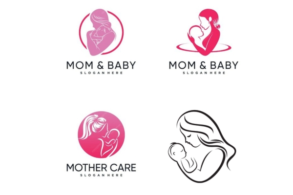Mẫu logo mẹ và bé thu hút