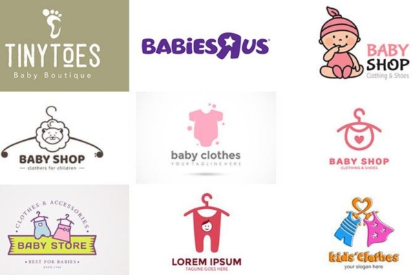 Mẫu logo shop quần áo trẻ em cute