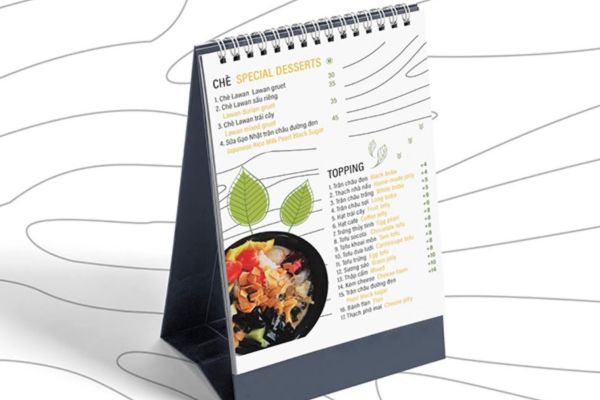 In Hoa Long nhận thiết kế và in ấn mẫu menu để bàn lấy ngay