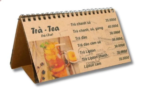 In Hoa Long nhận thiết kế và in ấn mẫu menu để bàn quán nước