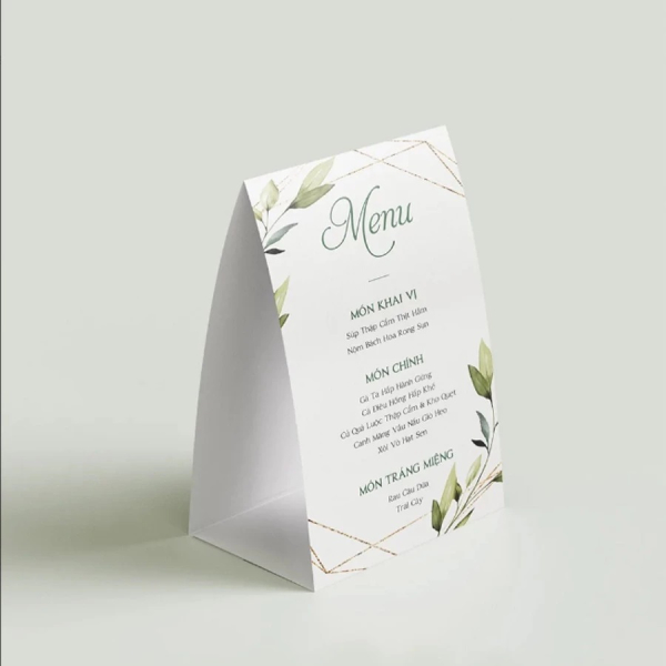 In Hoa Long nhận thiết kế và in ấn mẫu menu để bàn theo yêu cầu