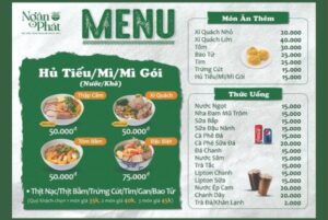 In Hoa Long nhận thiết kế và in ấn mẫu menu quán hủ tiếu cao cấp