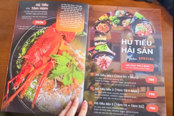 In Hoa Long nhận thiết kế và in ấn mẫu menu quán hủ tiếu dạng quyển