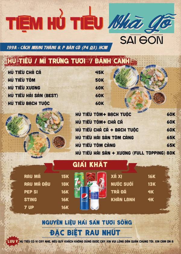In Hoa Long nhận thiết kế và in ấn mẫu menu quán hủ tiếu theo yêu cầu