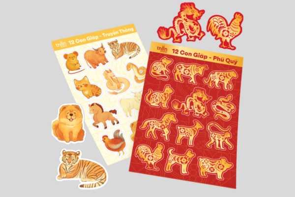 Mẫu sticker 12 con giáp đẹp mắt