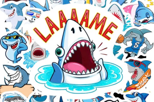 Bộ sticker cá mập đẹp, chất lượng cao
