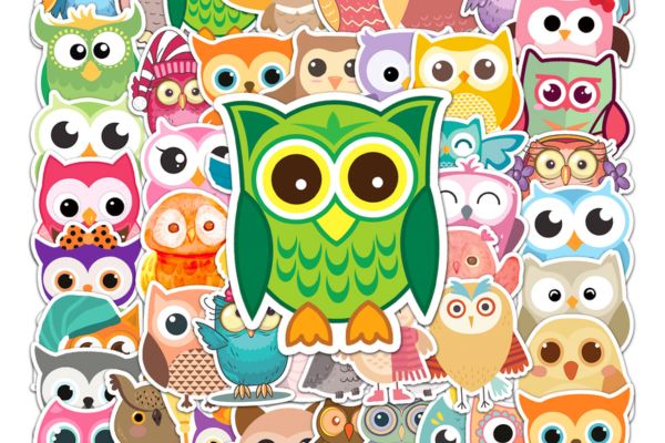 Bộ sticker hình cú mèo giá rẻ, mẫu đẹp
