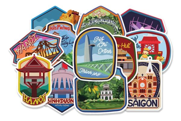 Sticker địa danh Việt Nam đẹp, thiết kế theo yêu cầu