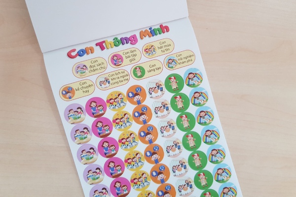 In Hoa Long nhận thiết kế và in ấn mẫu sticker khen thưởng trẻ thông minh