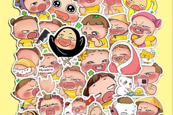 Bộ sticker quỳnh aka đẹp, chất lượng cao