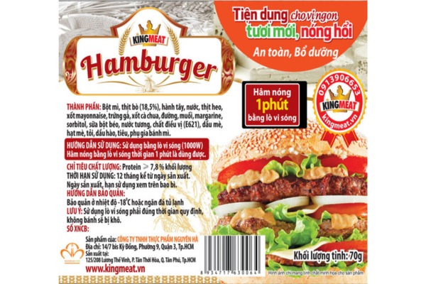 Mẫu tem nhãn hamburger chuyên nghiệp