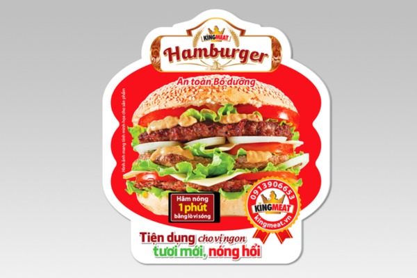 Mẫu tem nhãn hamburger đẹp mắt