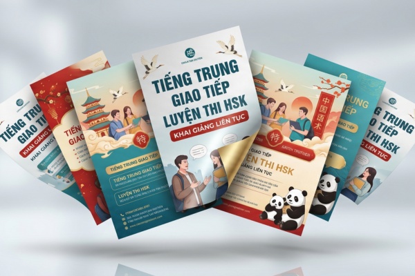 Mẫu tờ rơi trung tâm tiếng trung thu hút