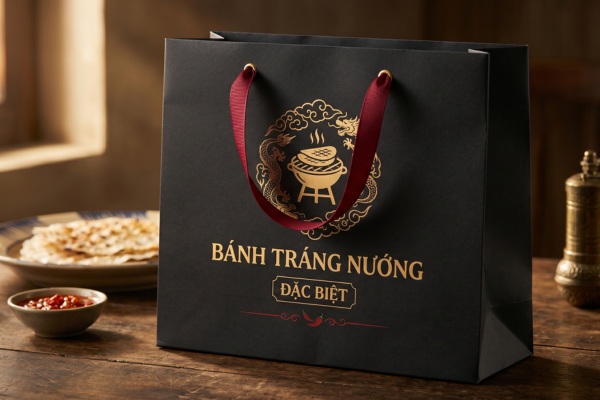 Mẫu túi giấy đựng bánh tráng nướng cao cấp