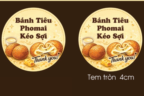 Gợi ý mẫu tem dán bánh tiêu đẹp cho xe bánh và tiệm đồ ăn vặt