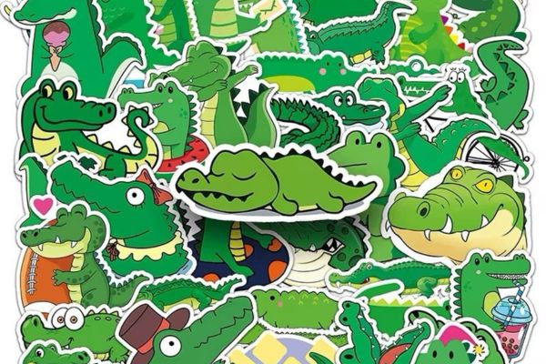 Bộ sticker cá sấu đẹp, thiết kế theo yêu cầu