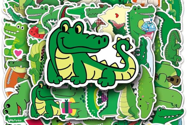 Bộ sticker cá sấu đẹp, thiết kế theo yêu cầu