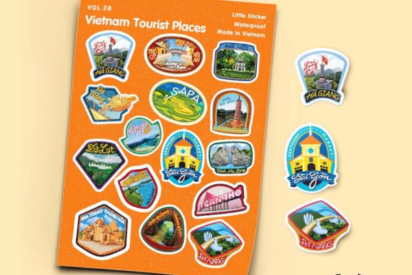 Sticker địa danh Việt Nam đẹp, thiết kế theo yêu cầu