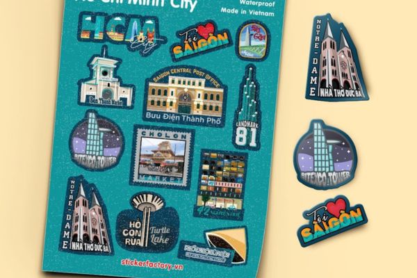 Sticker địa danh Việt Nam đẹp, thiết kế theo yêu cầu