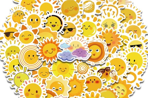 Mẫu sticker mặt trời dễ thương