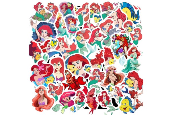 Sticker nàng tiên cá màu sắc nổi bật