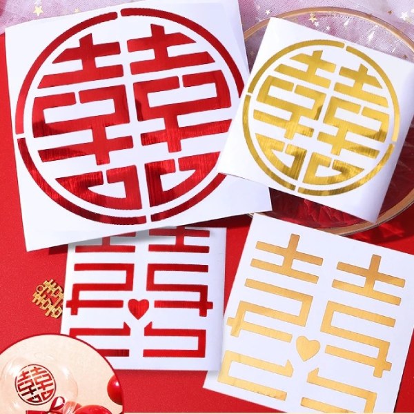 In Hoa Long nhận thiết kế và in ấn tem dán chữ hỷ ánh kim