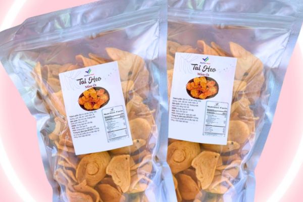 Tem nhãn bánh tai heo đẹp, chất lượng cao