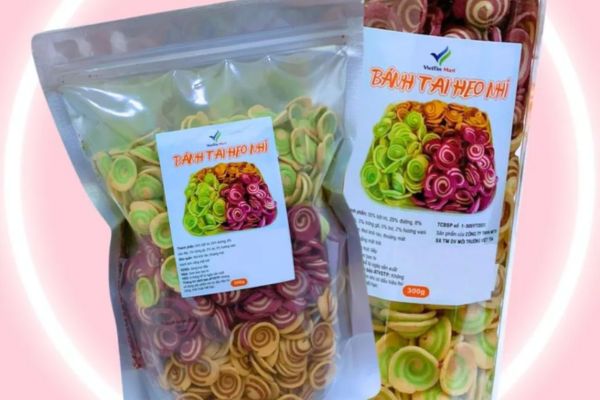 Tem nhãn bánh tai heo đẹp, chất lượng cao
