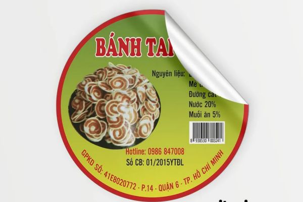 Tem nhãn bánh tai heo đẹp, chất lượng cao