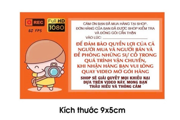 Mẫu tem nhãn chú ý khi mở hàng được ưa chuộng
