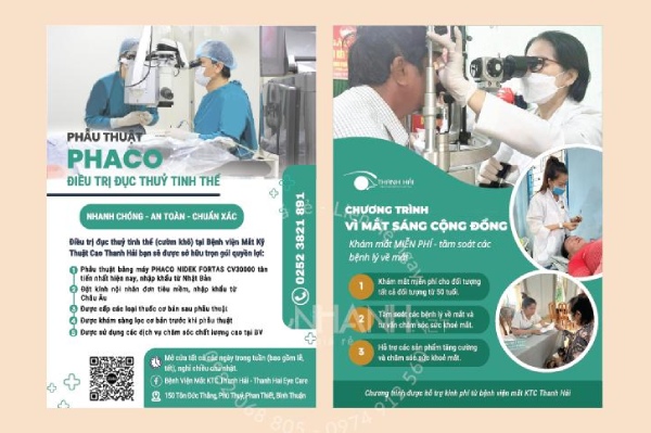 In Hoa Long nhận thiết kế và in ấn Tờ rơi phòng khám mắt số lượng ít