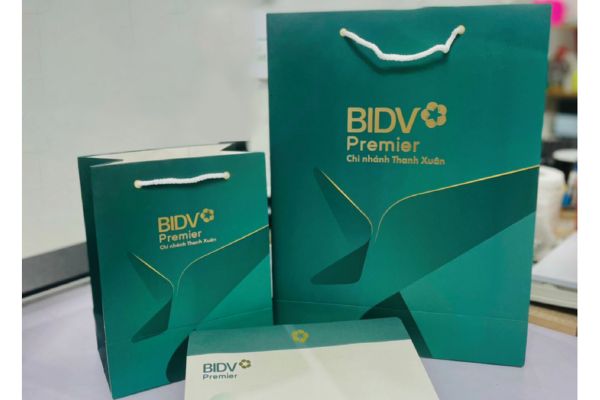 Mẫu túi giấy BIDV giá rẻ, thiết kế theo yêu cầu