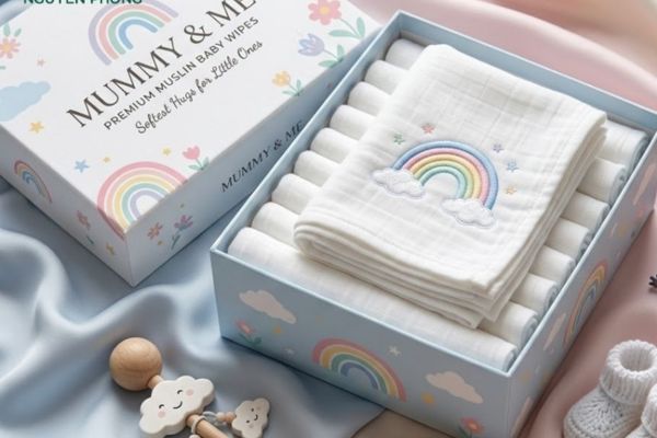 Hộp giấy đựng đồ sơ sinh đẹp, thiết kế theo yêu cầu