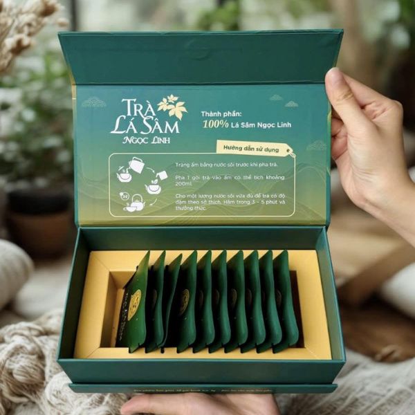 In hộp trà lá sâm giá rẻ, chất lượng cao