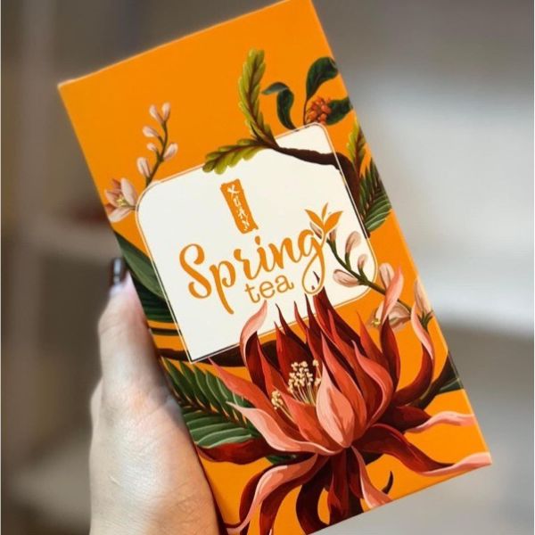 Hộp đựng trà spring tea đẹp, thiết kế theo yêu cầu