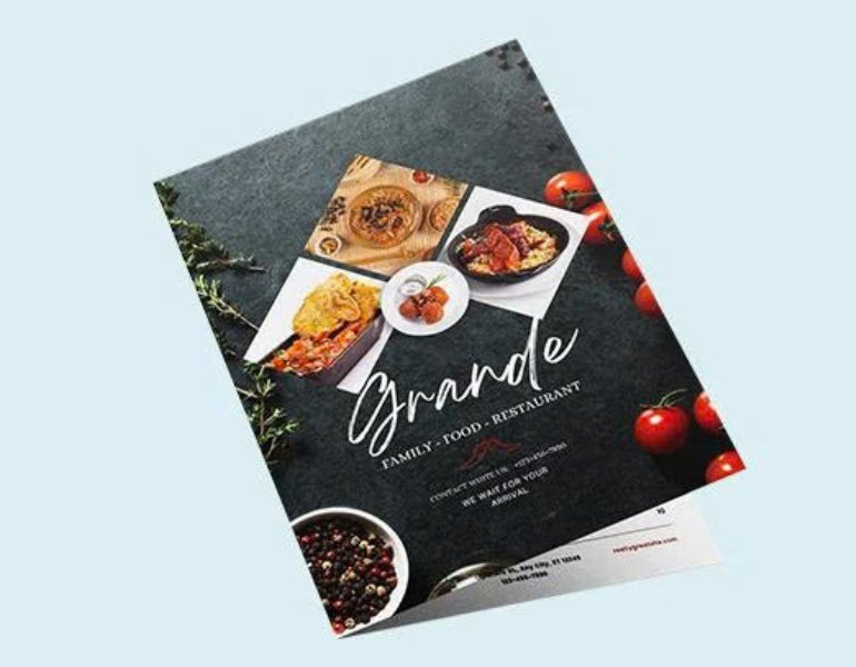In menu A3 gấp 2 đẹp mắt