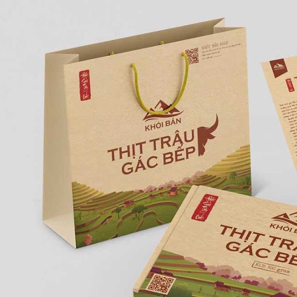 In túi giấy đựng bò khô theo yêu cầu