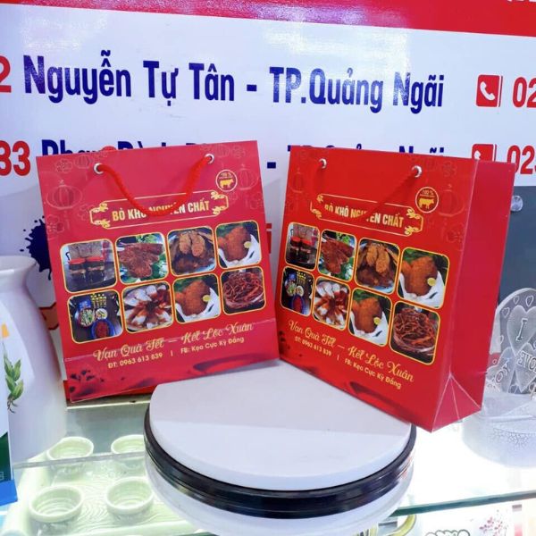 In túi giấy đựng bò khô theo yêu cầu