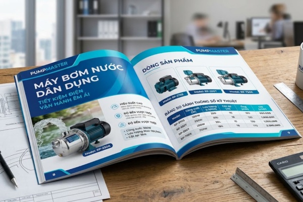 Mẫu catalogue máy bơm thu hút