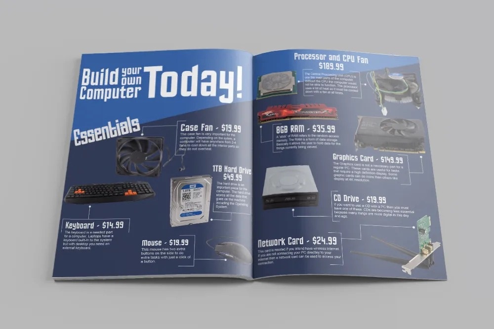 In Hoa Long nhận thiết kế và in ấn mẫu catalogue máy tính theo yêu cầu