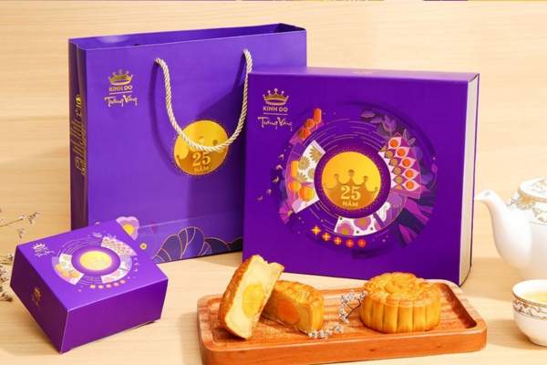 Mẫu hộp bánh trung thu màu tím đẹp mắt