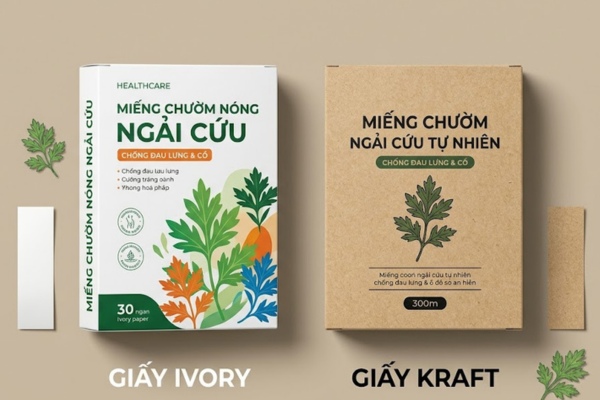 Mẫu hộp đựng miếng dán nhiệt cứu ngải an toàn