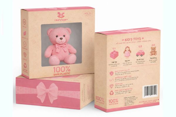 Mẫu hộp giấy đựng gấu bông đẹp, chất lượng cao