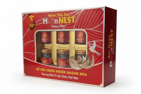 Mẫu in hộp đựng 10 hũ yến chưng cao cấp