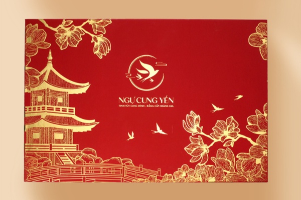 Mẫu in hộp đựng 10 hũ yến chưng ép nhũ