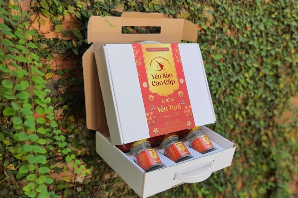 Mẫu in hộp đựng 10 hũ yến chưng sang trọng