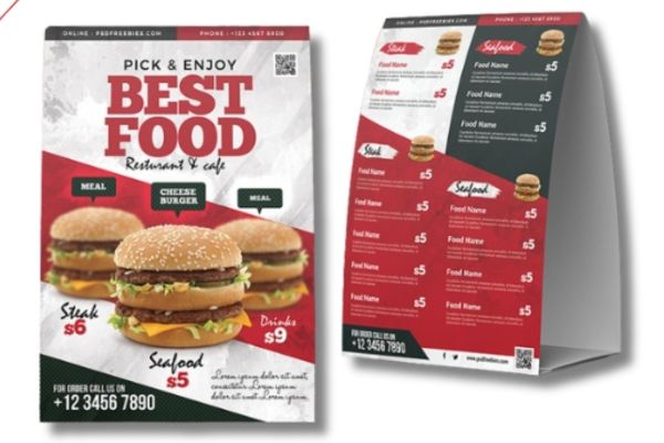 Mẫu menu hamburger đẹp, chất lượng cao