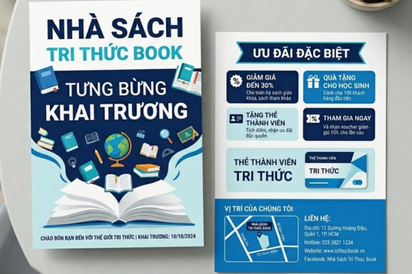 Mẫu tờ rơi khai trương nhà sách thu hút